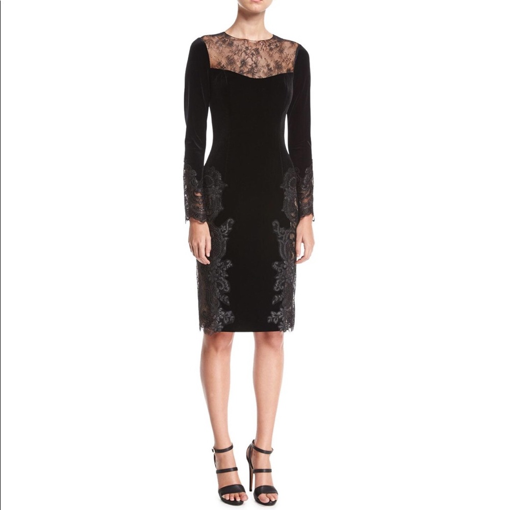 Teri Jon Ricki Freeman Black Lace Dress